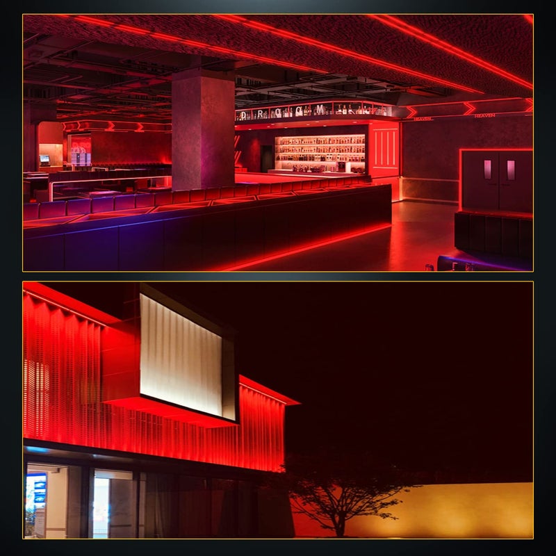 YM EBright YM E-Bright Red Led Neon Strip Light 12V Silicone Indoor Outdoor 16.4Ft 600SMD Waterproof Flexible for Signboard Bar Home TV Kitchen Bedroom Wedding Event Party Holiday Decoration (No Power Adapter) - Image 3
